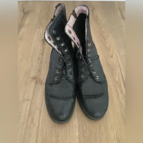 Ariat Western Performance Black Heritage Lacer II Women's Lace-Up leather Boots - Picture 2 of 9